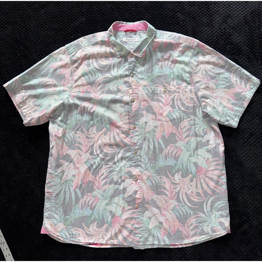 Tommy Bahama Mens Nova Wave Midnight Tropics Shirt in Black Size 2XL Tall